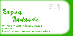 rozsa nadasdi business card