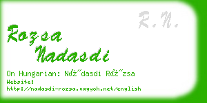 rozsa nadasdi business card